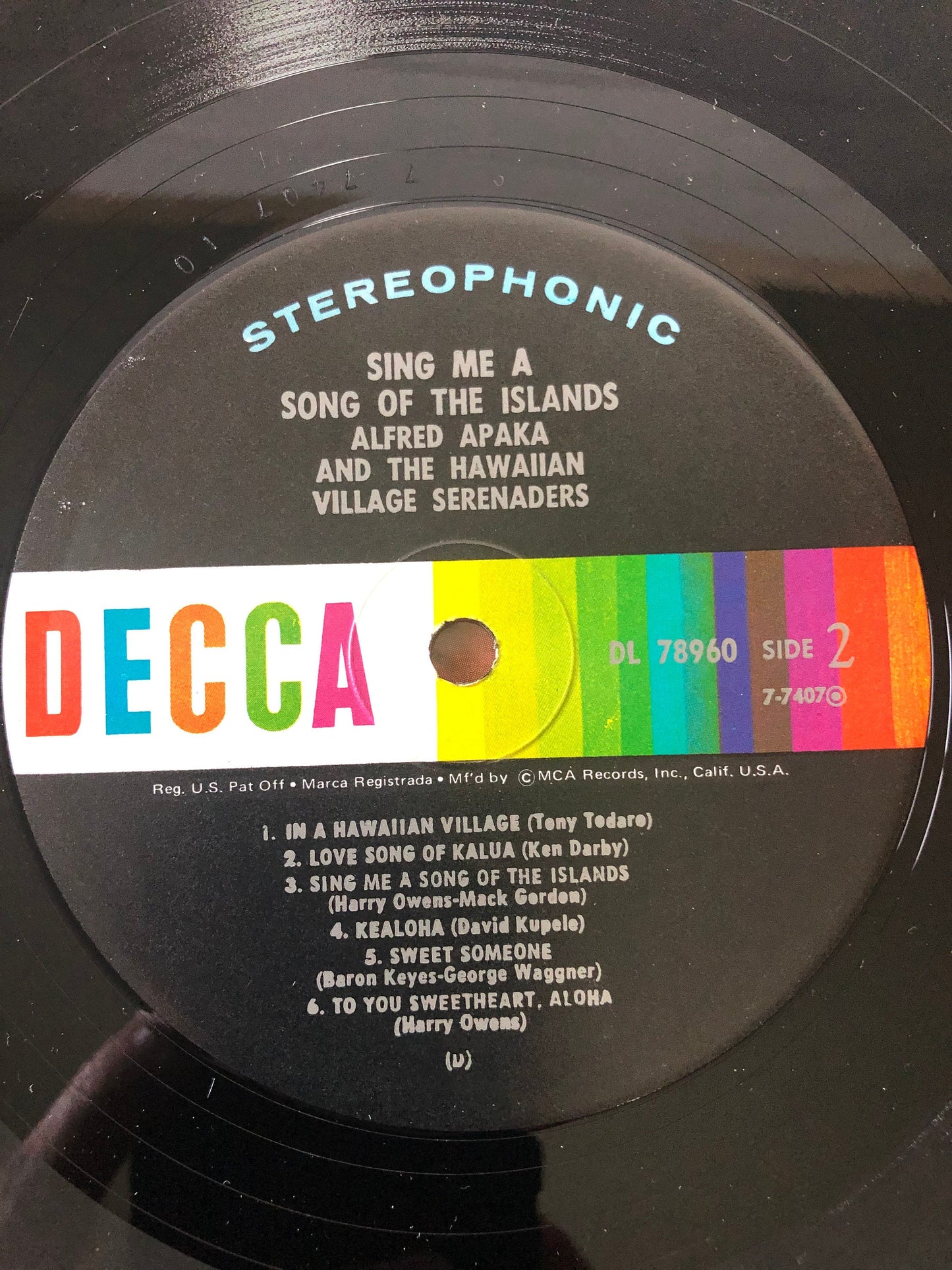1960 Decca Alfred Apaka Sing me a Song of the Islands DL-78960
