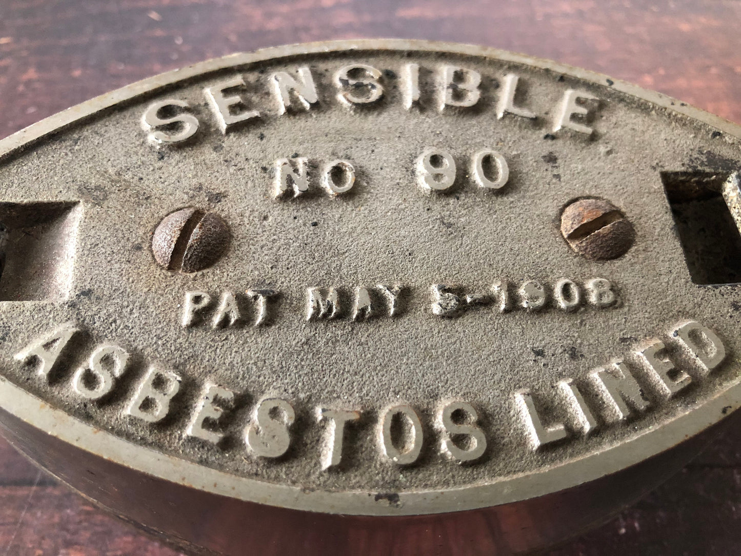 1900s Antique Sad Iron, Sensible 90 Flatiron, Antique Smoothing Iron Base