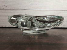 Load image into Gallery viewer, Mid Century Modern Thick Hand Blown Three 3 Chamber Crystal Clear Glass Dish from Action International, MCM Heavy Glass Dish
