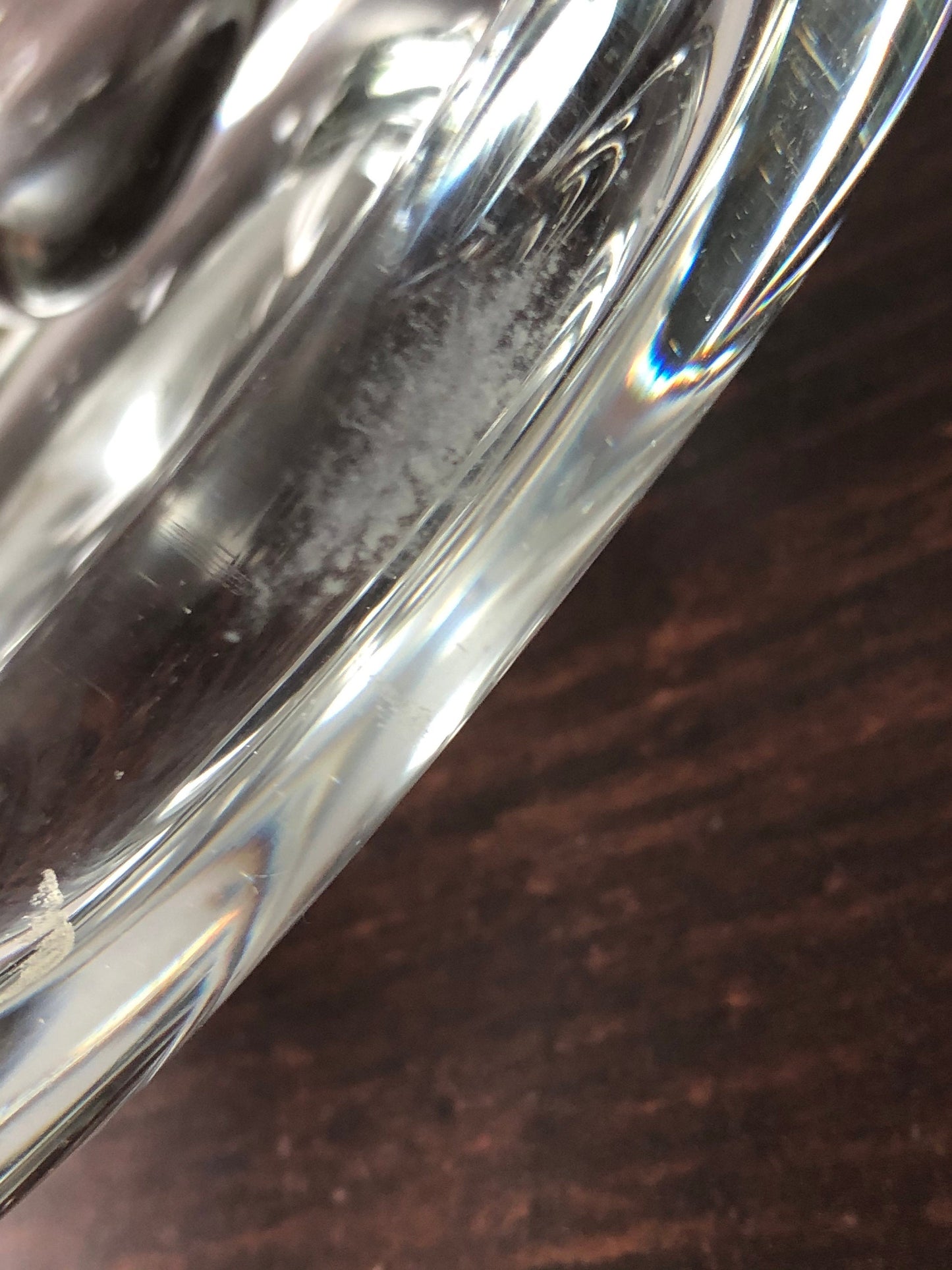 Mid Century Modern Thick Hand Blown Three 3 Chamber Crystal Clear Glass Dish from Action International, MCM Heavy Glass Dish