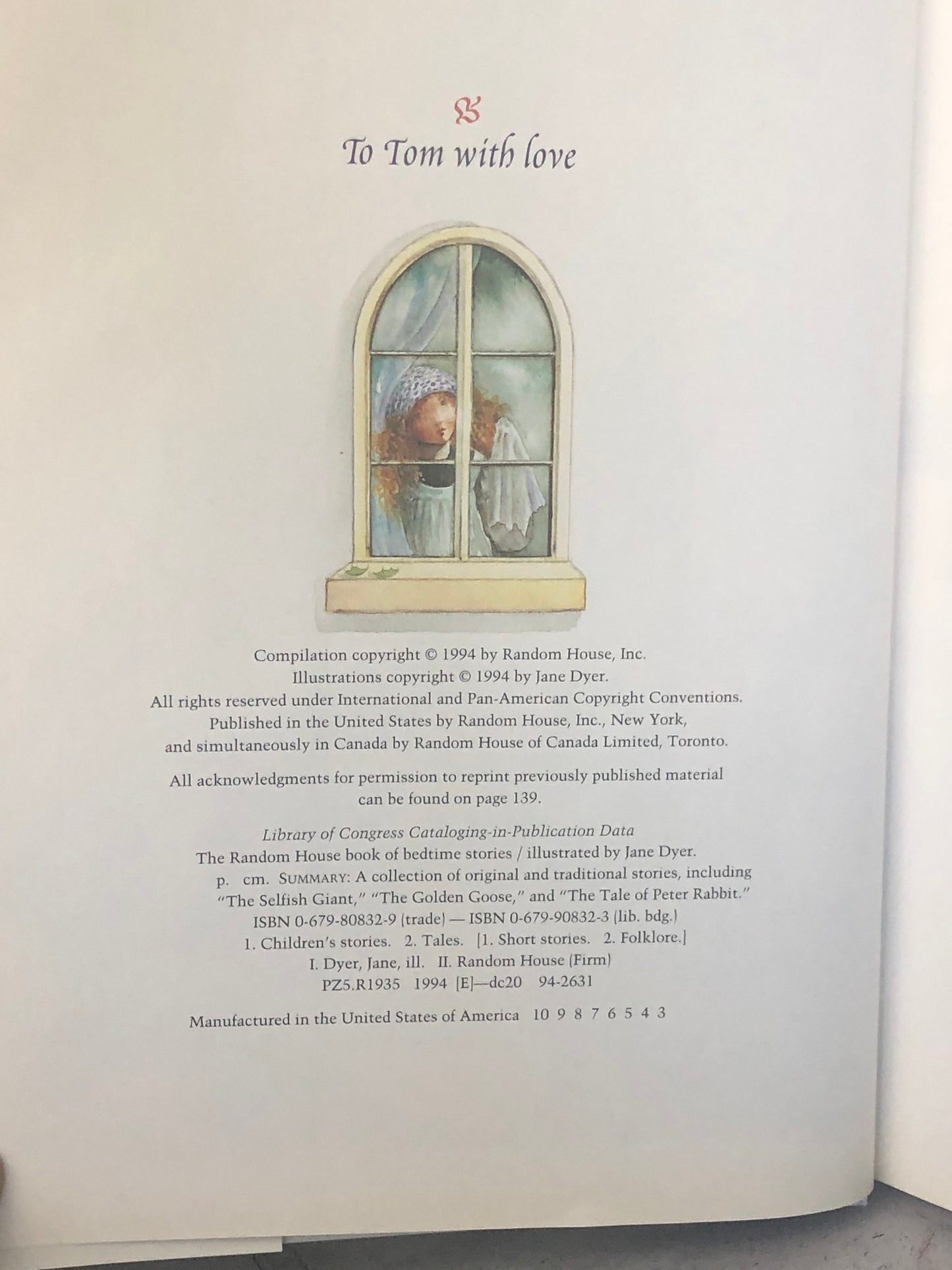 1994 The Random House Book Of Bedtime Stories By Jane Dyer