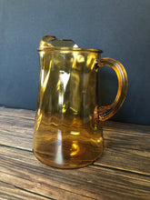 Load image into Gallery viewer, Bartlett Collins Amber Glass Pitcher Swirl Pattern
