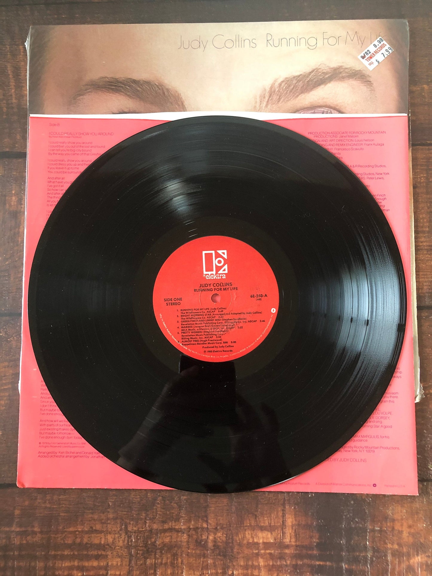 1980 Elektra Records Judy Collins Running For My Life 6E-253 LP Album Vinyl