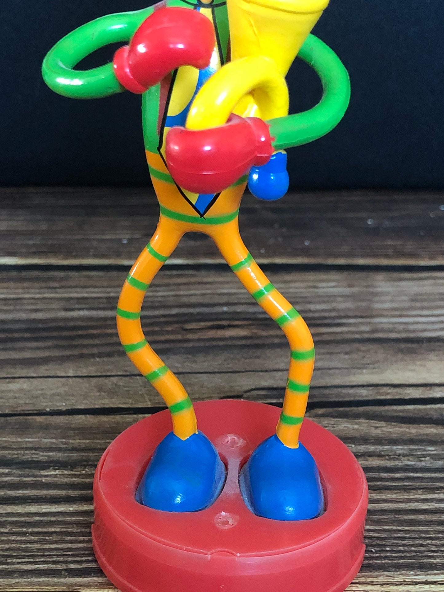 Vintage Kid Galaxy Bendos Figurine Clown with Horn Toots Clown Style #007, Bendos Action Figure Clown