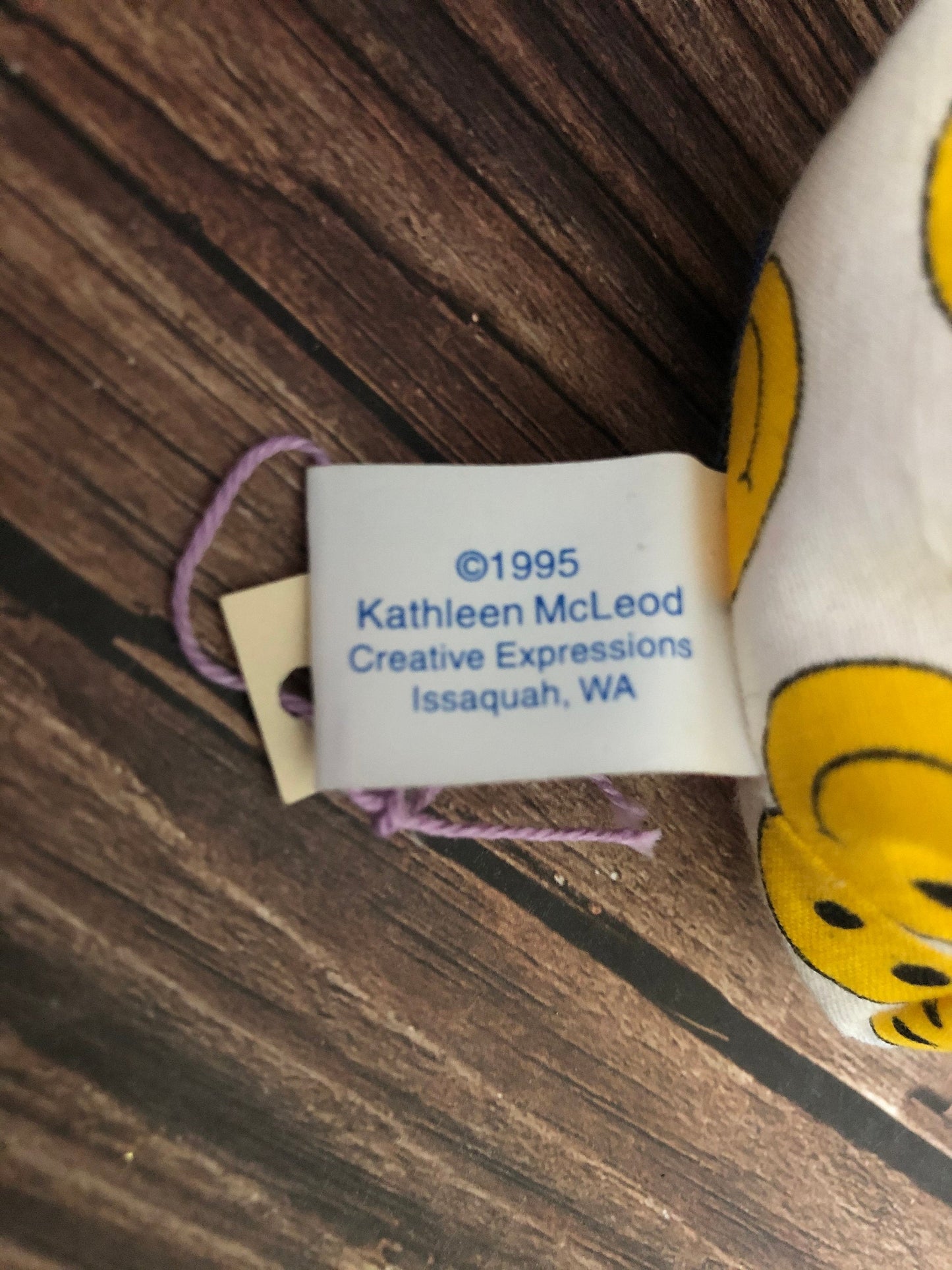 Vintage Kathleen Mcleod Colorful Bean Bag Clown Doll In Purple Hat