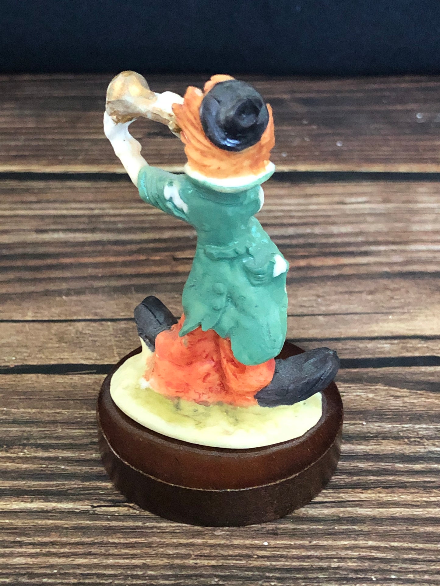 Vintage 1984 Pucci Hobo Clown Figurine Playing Trumpet, Clown Bauble, Clown and Trumpet Statue