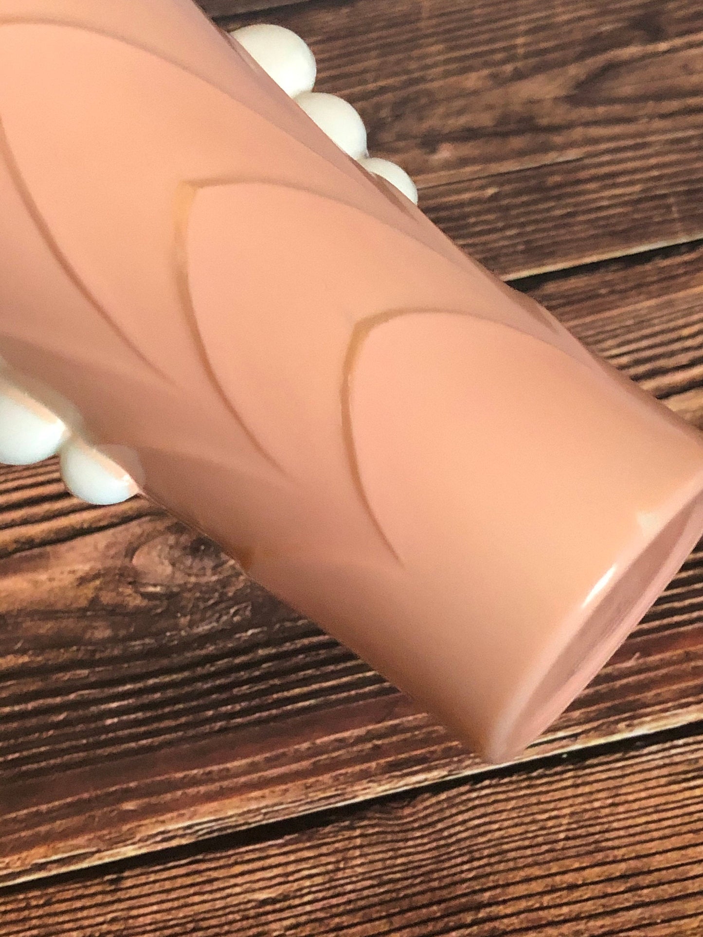 Anchor Hocking Fired-On Pink Vitrock Scalloped Art Deco Glass Table Vase