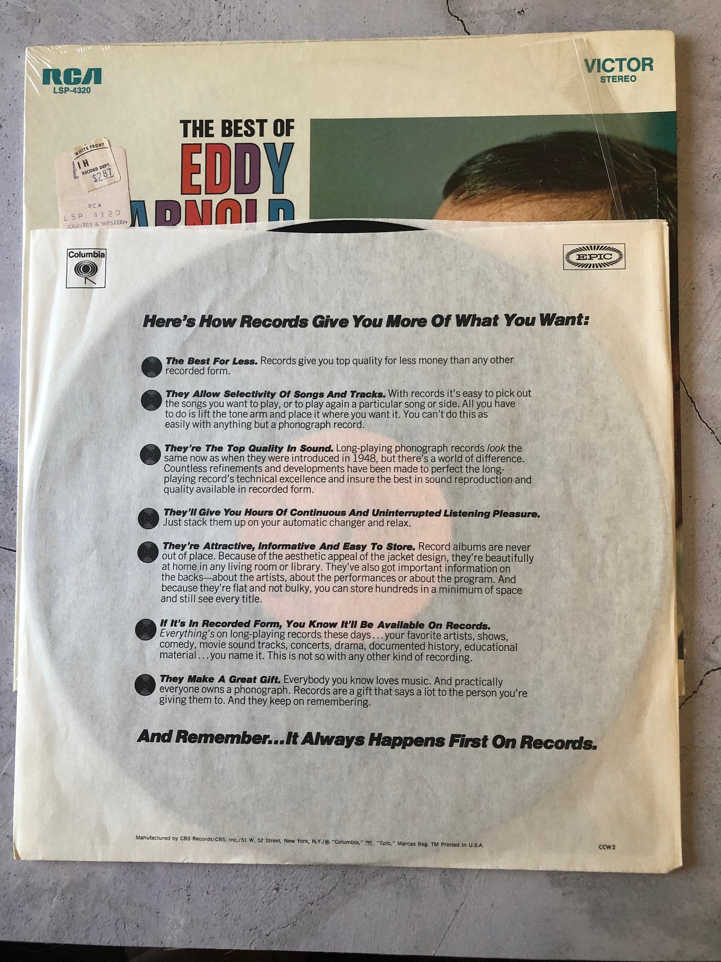 1967 RCA Victor Eddy Arnold The Best Of Eddy Arnold Vol. 2 LSP-4320 LP Vinyl Album Stereo