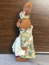 Load image into Gallery viewer, Russ Bunny Rabbit Doll or Figurine in Dress and Bow, Moveable Limbs, 6.75” Tall
