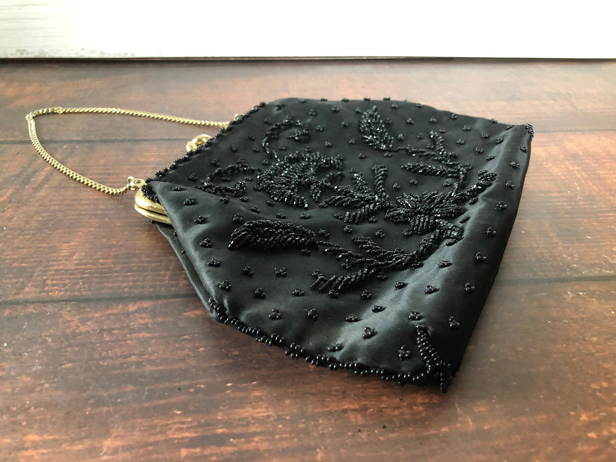 Vintage Black Beaded Purse store