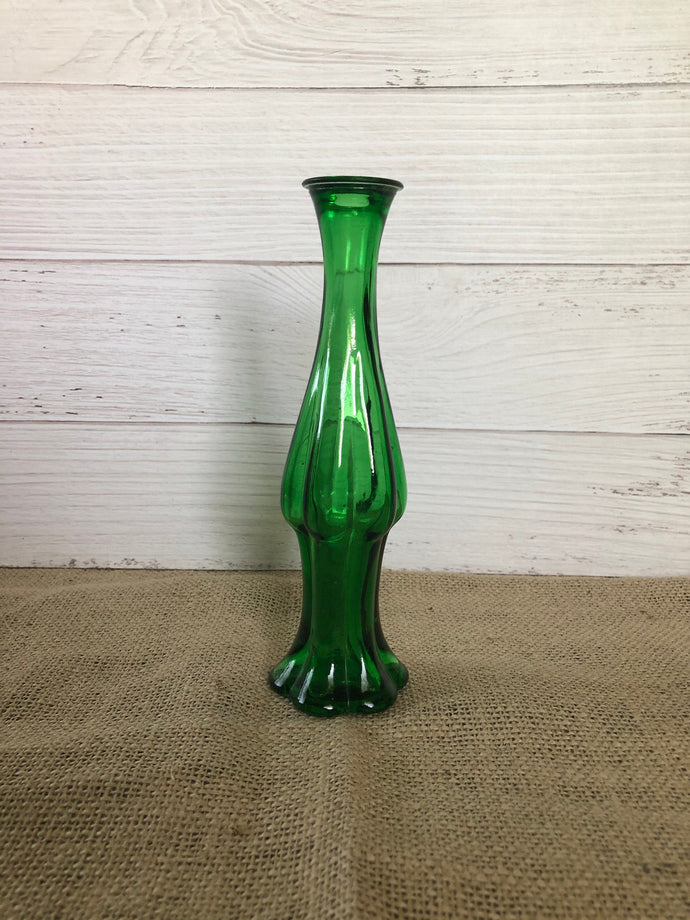 Vintage Avon Emerald Green Topaz Cologne Bud Vase no lid, Vintage Green Glass Avon Window Vase