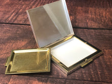 Load image into Gallery viewer, Vintage Souvenir Etched Alaska Gold Tone Metal Powder Compact with Mirror
