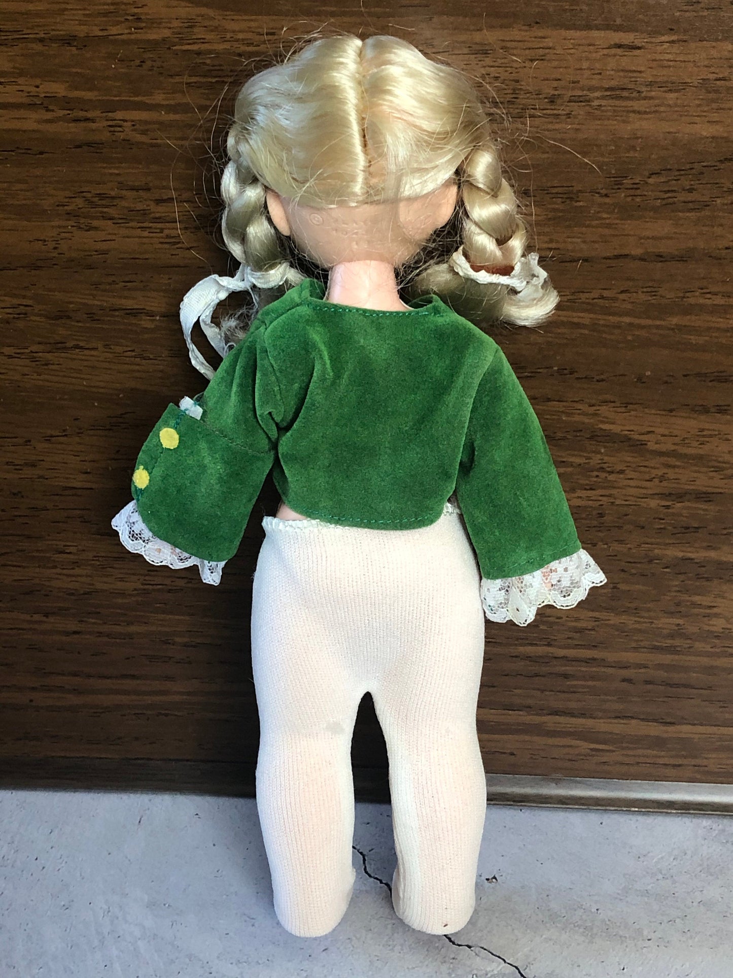 Vintage Playmates Precious Playmates Poseable Jointed Doll in Green, Vintage Collectible Playmates Doll