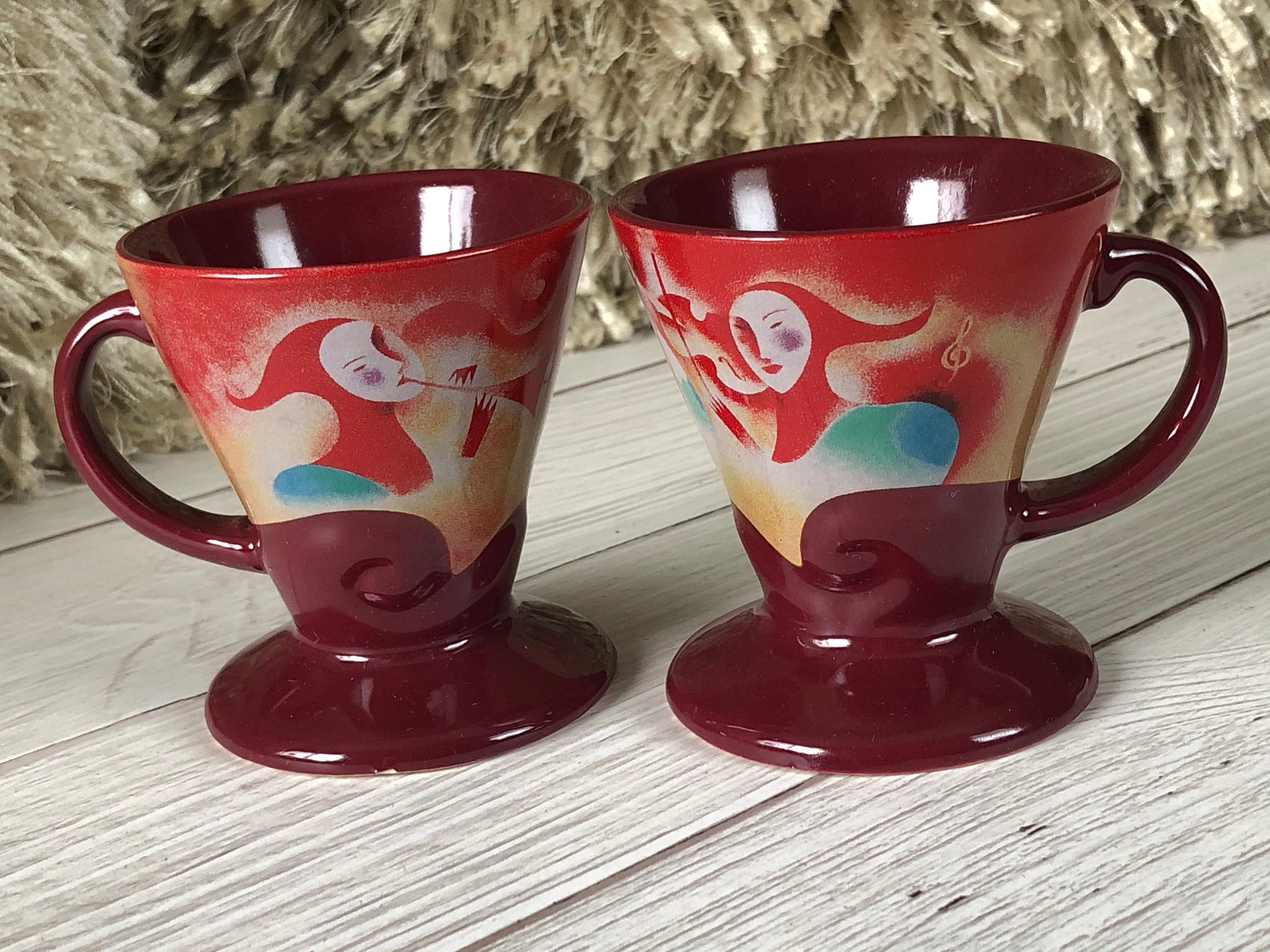 Set of 2 Stoneware Classic Espresso Cups