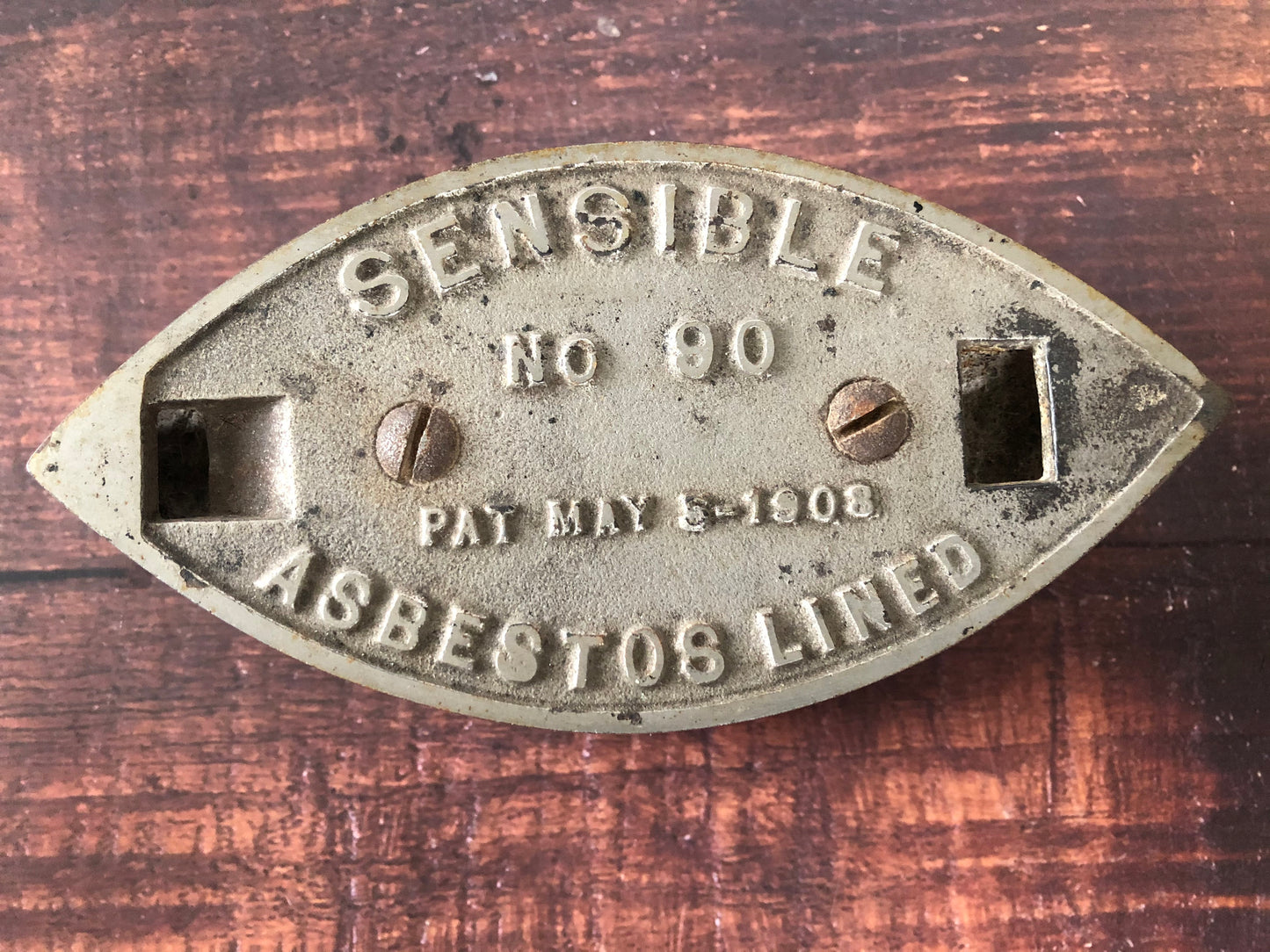 1900s Antique Sad Iron, Sensible 90 Flatiron, Antique Smoothing Iron Base