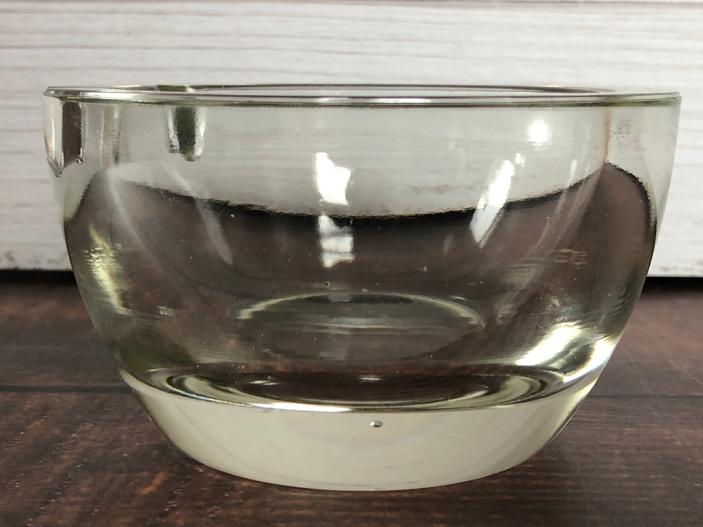Mid Century Heavy Round Smooth Thick Cut Glass 2.5" Tall Ashtray, Mad Men Round Ashtray, Cigar Tray, Cigarette Tray
