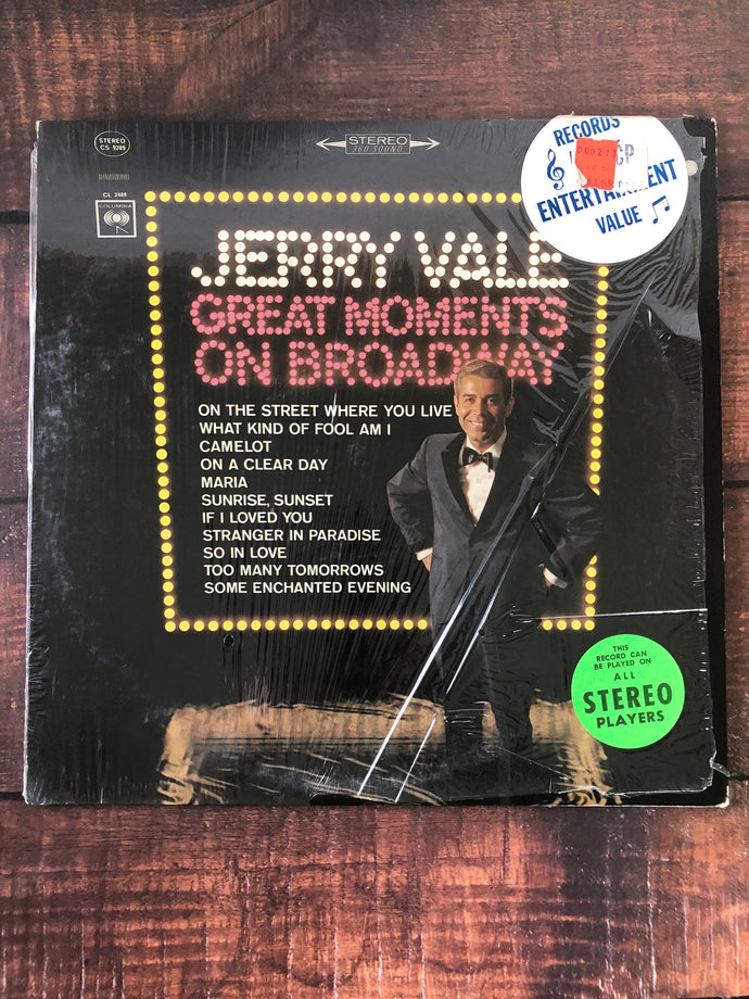 1960s Columbia Jerry Vale Greatest Moments on Broadway CS 9289 LP Record Album Vinyl