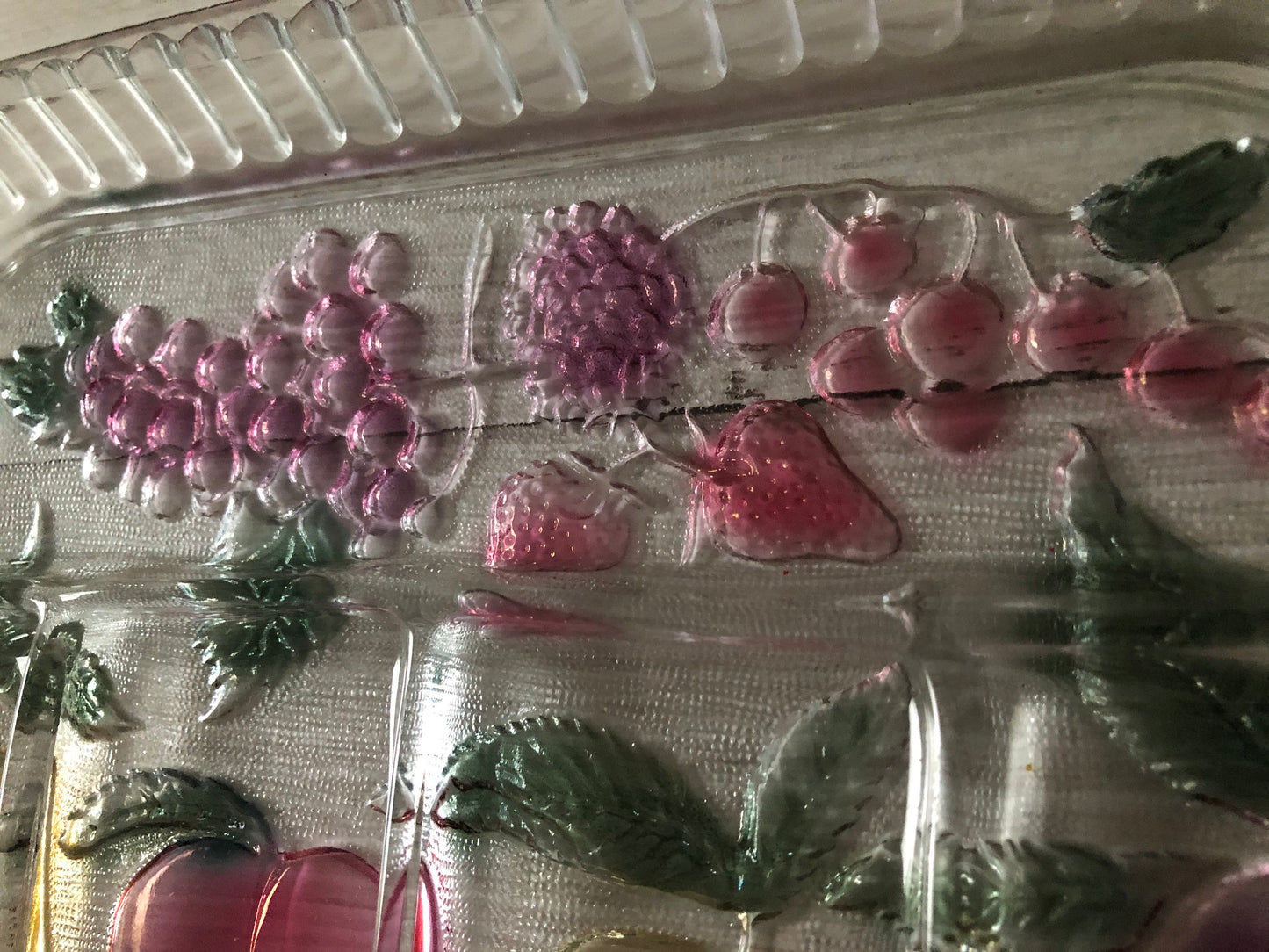 Vintage Indiana Glass 5 Part Relish Tray, Plateau A Hors D'Deuvre Rainbow Mist Serving Tray, Pink Green Yellow Purple Serving Tray