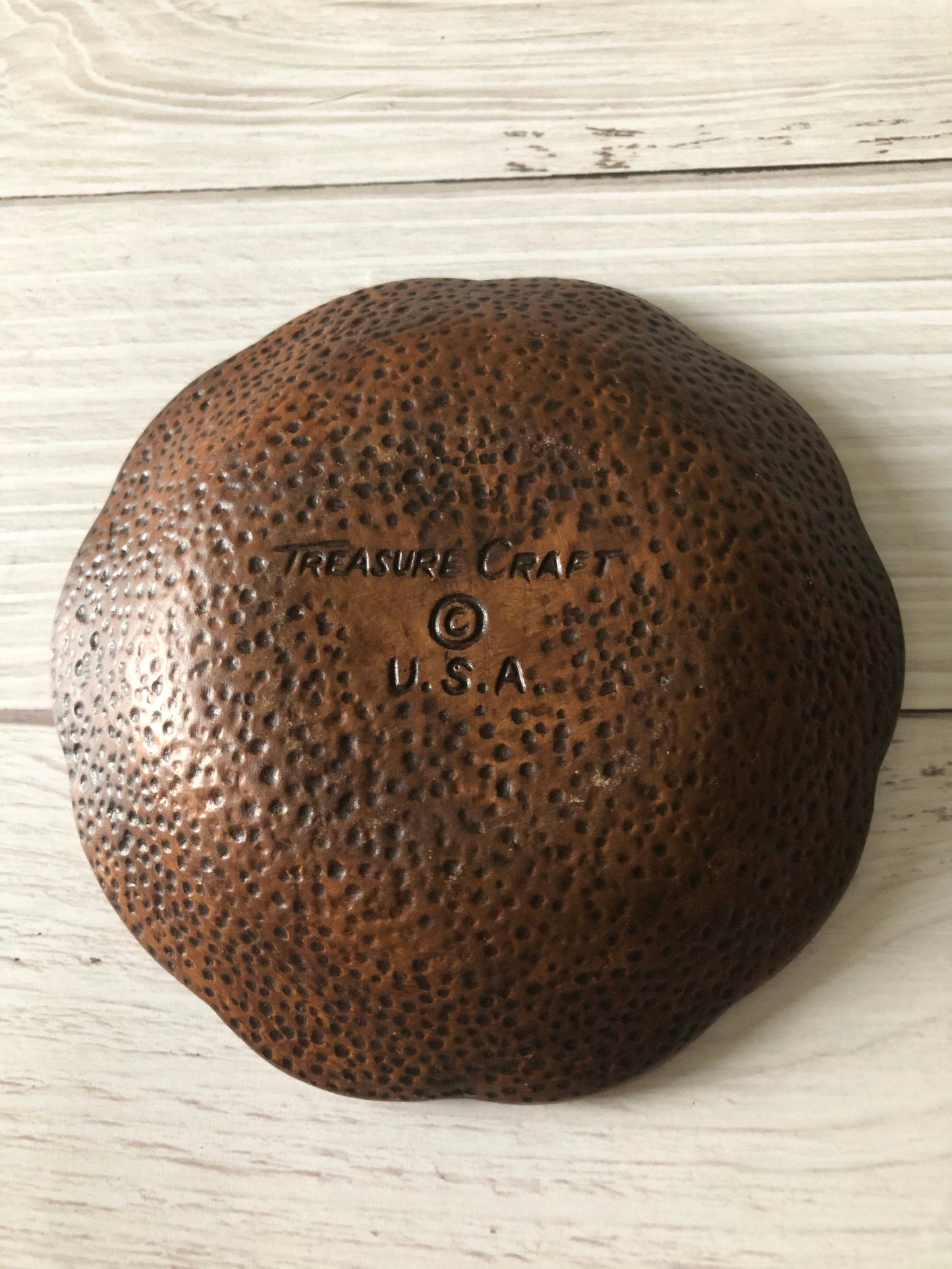 Mid Century Treasure Craft Round Trinket Dish Ashtray Brown Green Minnesota, Drip Glazed Pottery Cigarette Tray