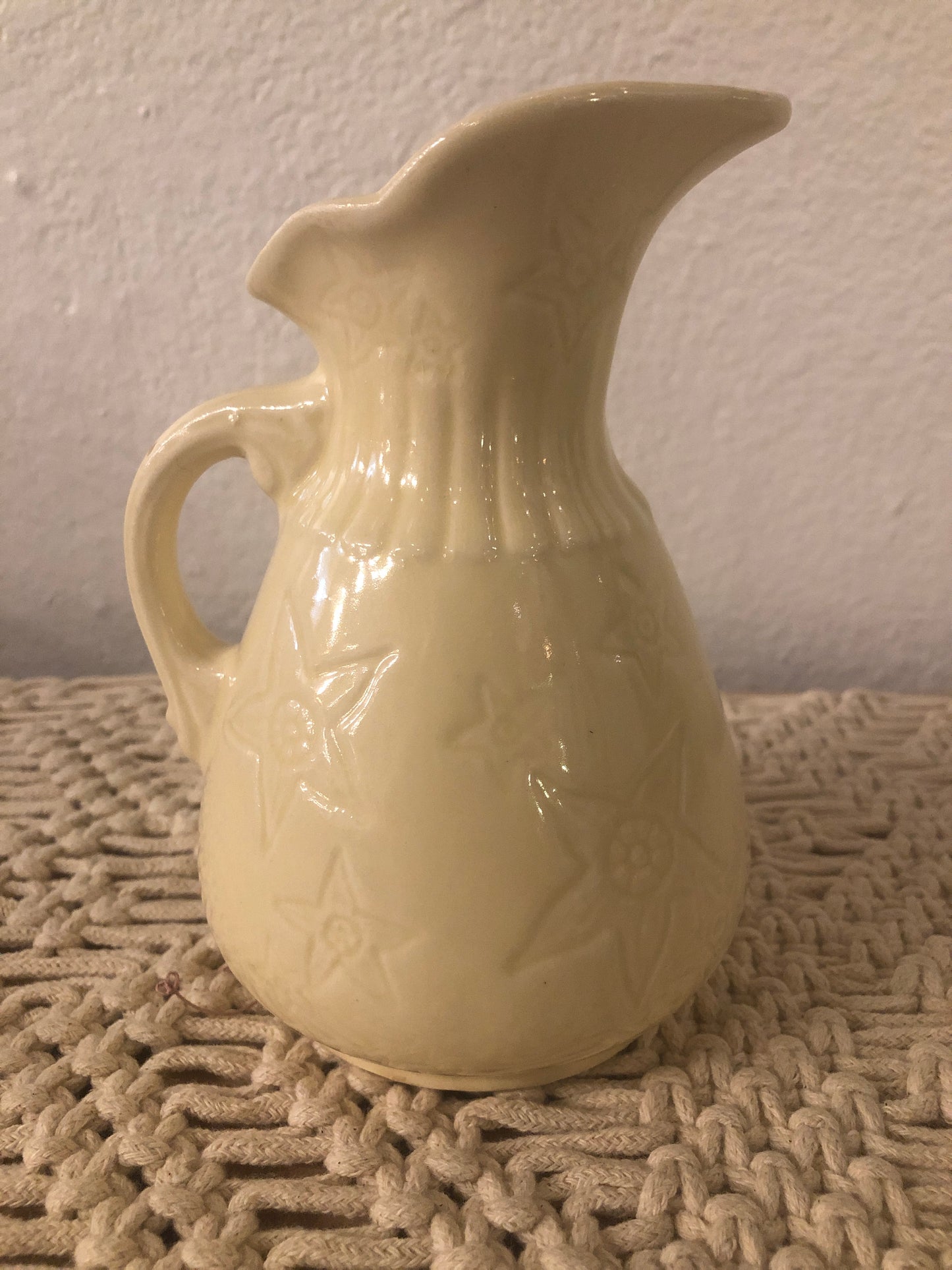 1940s Ceramic Hull Cream Pitcher Star Flower Pattern