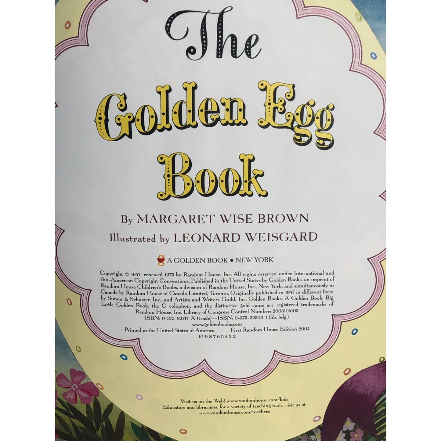 1975 A Big Little Golden Book The Golden Egg Book by Margaret Wise Brown Illustrated by Leonard Weisgard