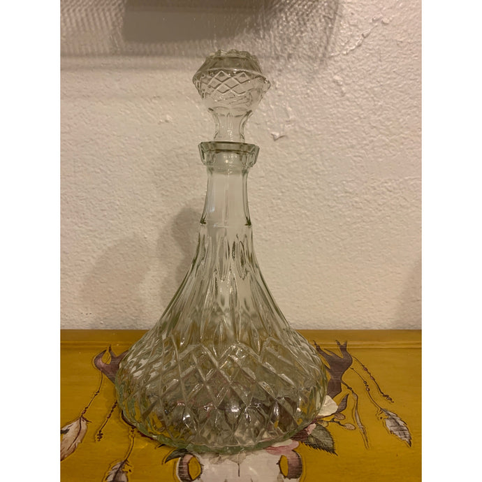 Vintage Bar Glass Decanter, Glass Genie Bottle