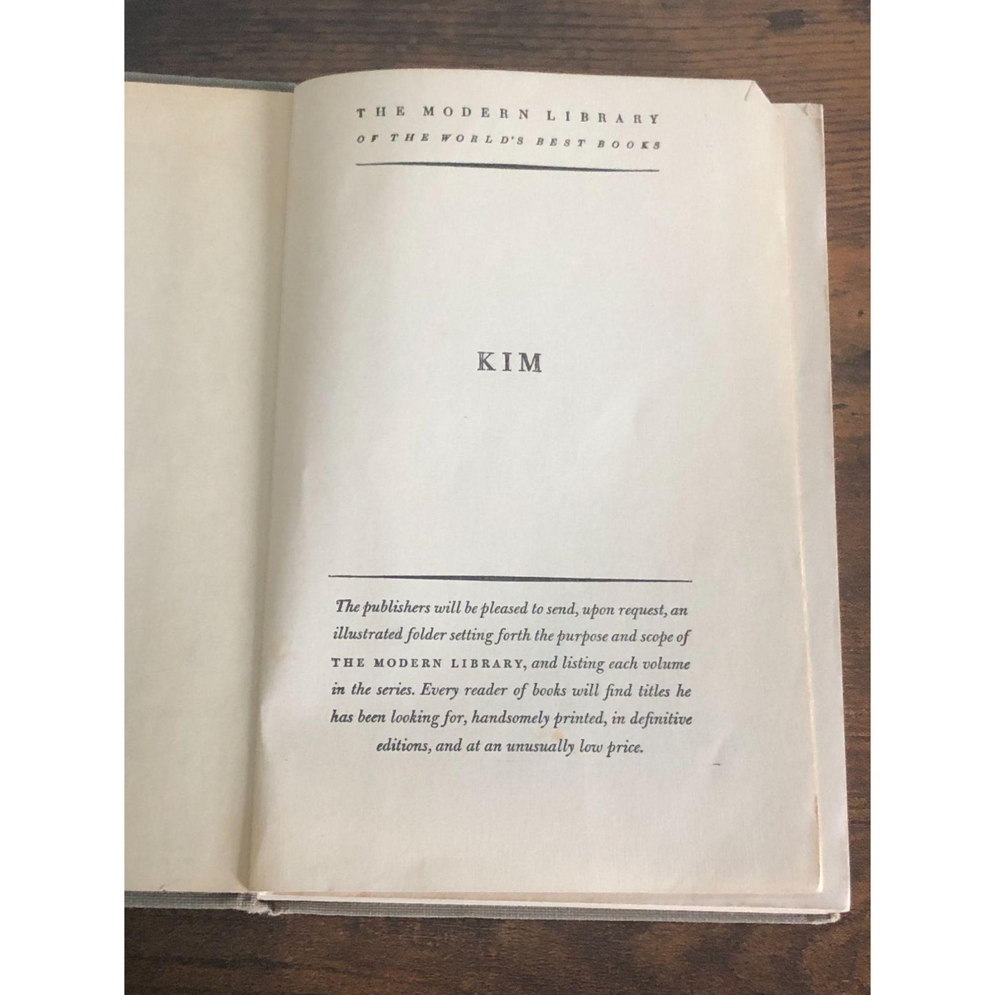 1928 KIM By Rudyard Kipling The Modern Library