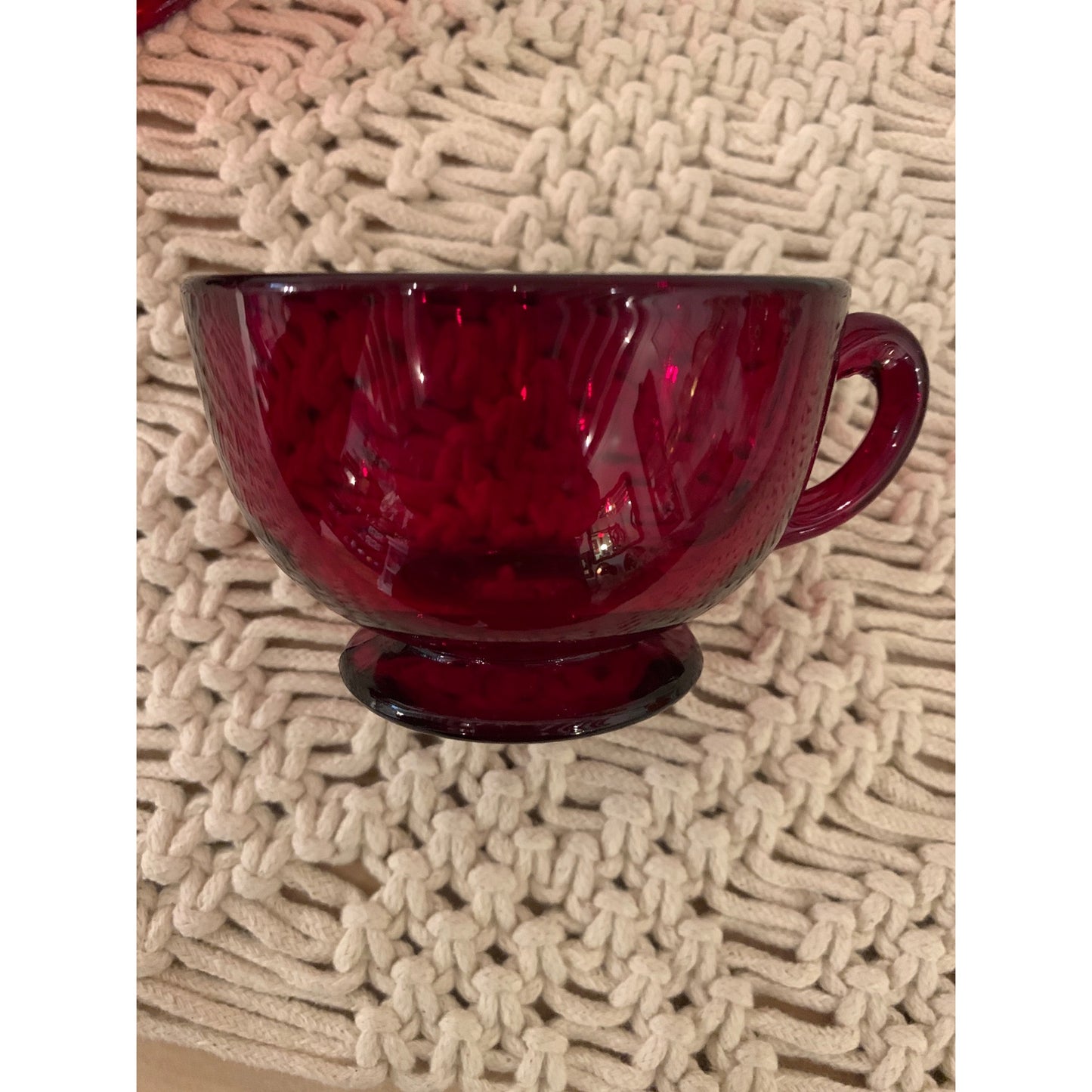 Set of 4 Ruby Red Punch Bowl Cups