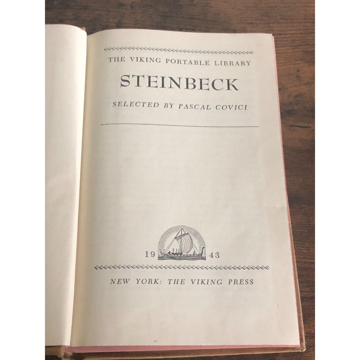 1943 The Viking Portable Library Steinbeck Hard Cover Book